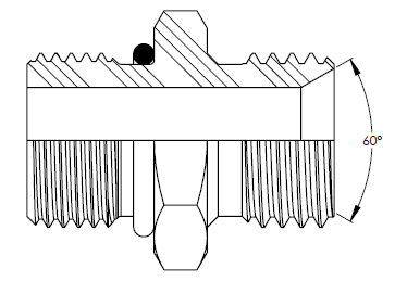 BSP male x BSP male ISO6149 Drawing