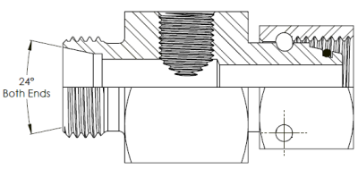 METRIC male (S series) x METRIC female DKO TEST POINT ADAPTORS Drawing